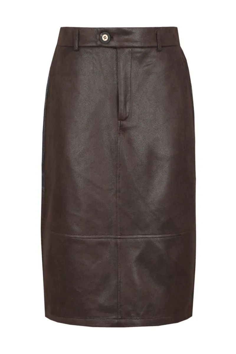 CS The Label Sandy Skirt Dark Chocolate, donkerbruine rok